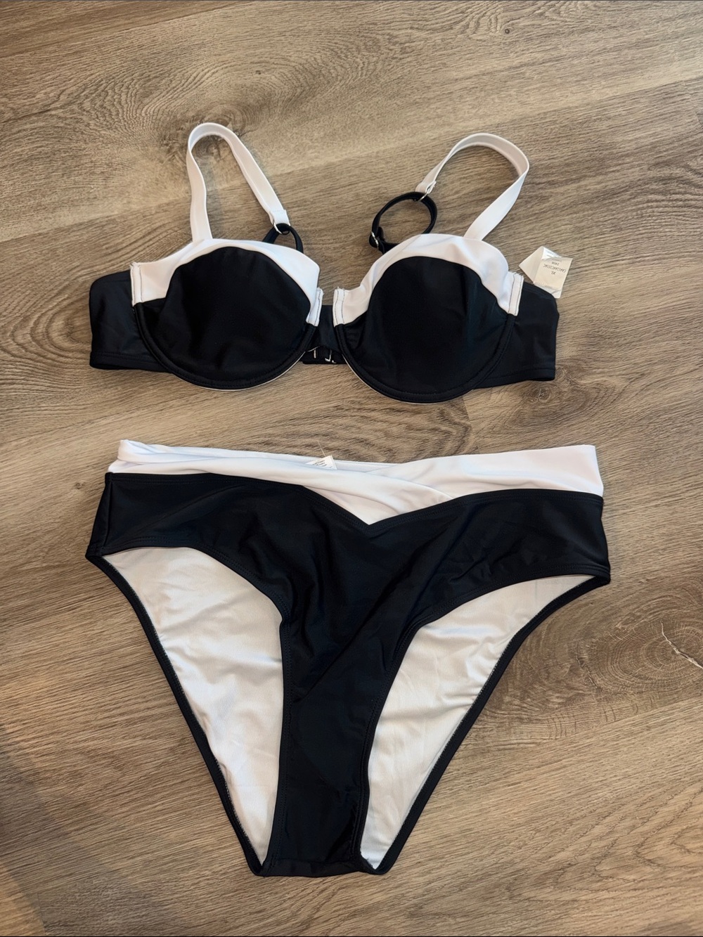 Cupshe Black and White Two-Piece Bikini Set